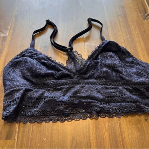 Gilly Hicks Navy Blue Lace Bralette Small